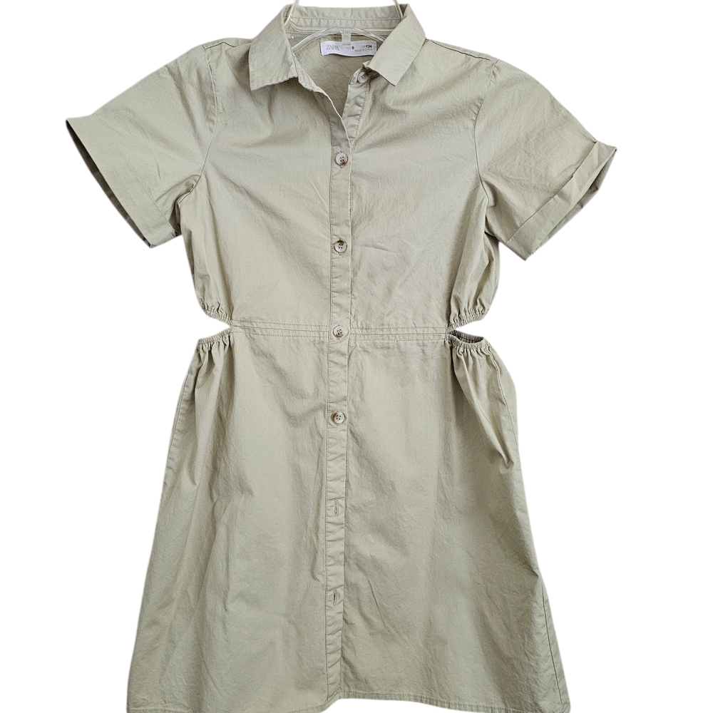 Zara Girls Button-up Front Short Sleeve Dress Size 9